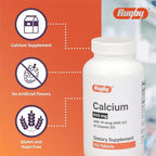 Rugby 600 mg Calcium Tablets - Made with 10 mcg (400 IU) of Vitamin D3 - Dietary Supplement - 150 Tablets