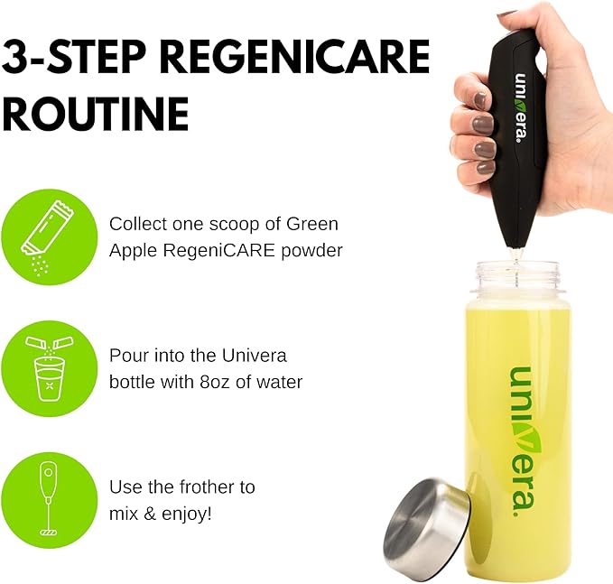 Holiday Gift Set, Joint Support with Univestin®, Glucosamine, Chondroitin & MSM — Bottle & Frother Included, Green Apple Flavor, 30 Servings