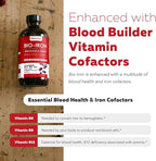 Liquid Iron Supplement | Organic Certified, Berry Flavor - Whole Food Vitamin C Absorption Boost & Blood Building B Vitamins - Methyl B12, L-Methylfolate & B6 - Supports Healthy Iron Levels - 7.6 oz
