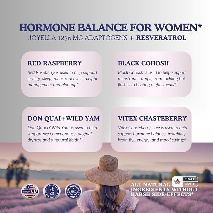 11-in-1 Hormonal Balance, Relief for Menopause Symptoms, Helps Reduce Hot Flashes, Night Sweats, and Mood Swings, Clinically Proven Ingredients, Natural PMS Support, Made in USA, 3rd Party-Tested