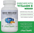 Maxi Health Relieve Joint Support Supplement with Turmeric and Boswellia Serrata, Quick-Acting Support After Exercise, Vegetarian Non-GMO Bone & Joint Health Supplement for Men & Women, 60 Capsules