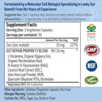 Leaky Gut Repair Natural Gut Health Supplement Glutamine Organic Slippery Elm NAG Marshmallow Root Aloe Vera MSM Quercetin Bromelain Promotes Digestive Ease, Gut Wellness 1000mg 120 Caps