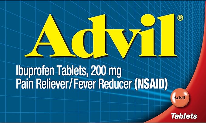 Advil Pain Reliever and Fever Reducer, Pain Relief Medicine with Ibuprofen 200mg for Headache, Backache, Menstrual Pain and Joint Pain Relief - 50x2 Coated Tablets