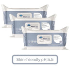 MoliCare Skin Personal Wipes, Pre-Moistened Adult Washcloths - Active Skin Protection with Aloe and Lanolin, Hypoallergenic, Alcohol-Free - 9 in x 13 in, 48 Count, 12 Packs, 576 Total