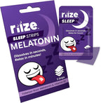 Riize Sleep Strips, Fast Acting Dissolvable Oral Supplement with 5mg Melatonin, Valerian Root, L-Theanine, Vitamin B6, Natural Flavors, Vegan (3 Count)