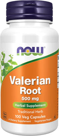 NOW Supplements, Valerian Root (Valeriana officinalis) 500 mg, Herbal Supplement, 100 Veg Capsules