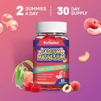 Calcium Magnesium Gummies 600MG, Calcium Magnesium Zinc Gummies with Vitamin D3 - High Absorption Complex Calcium Supplement, Vegan, 60 Counts