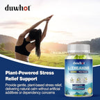duwhot L Theanine Gummies, 200/400mg L-Theanine Supplement for Adults & Kids, Natural Stress Relief, Relaxation, Zzz & Focus Support Gummy,Organc,Vegan, Low Sugar,Non-Drowsy,Lemon Flavor,120 Chewables