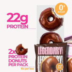 Legendary Foods Protein Donuts - 22g Protein, Dipped Chocolate, Zero Sugar Snack, Gluten Conscious, Low Carb, Keto Suitable, Diabetic and GLP-1 Diets - 8 Pack with Two Donuts per pack