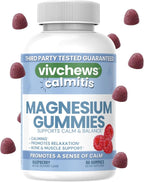 Calmitis Magnesium Gummies – Supports Calm & Balance, Magnesium Citrate, Natural Raspberry Flavor, Fruit Pectin Based, Gelatin-Free, Vegan, No Artificial Colors, Flavors or Sweeteners, 60 ct
