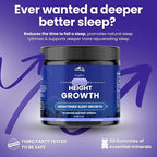 Heightener Height Growth Sleep Gummies - Vitamins to Grow Taller for True Height Potential, Natural Height Booster Increase Supplement for Kids and Adults | Calcium & Melatonin Multivitamin - 60 Gummy