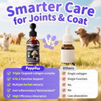 POPPAW Collagen for Dogs - 12-in-1 Liquid Collagen for Skin & Coat Support, Hip & Joint with Types I, II & III Drops, Hyaluronic Acid, Green-Lipped Mussel - Chicken Flavor, 2 FL Oz