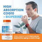 Doctor's BEST High Absorption CoQ10, Heart & Energy Support, USP Verified, Naturally Fermented CoQ10, Non-GMO, Gluten Free, Soy Free, Vegan 60 Veggie Caps