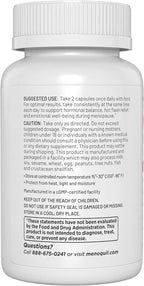 Menopausal Multi-Symptom Relief - Support for Hot Flashes, Night Sweats, Mood Swings & Restful Sleep - Black Cohosh, Ashwagandha, Chasteberry, Soy Isoflavones, Grape Seed & Sage - 60 Capsules