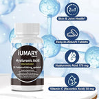 Hyaluronic Acid Supplements, 850mg High Bioavailable Dietary Hyaluronic Acid - Advanced Joint Support with Hydrolyzed Collagen, Turmeric, Glu-cosamine, MSM, Vitamin C – 30 Tablets（Pack of 3）