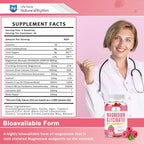 Nature‘s Rhythm Magnesium Gummies 500mg - 65 Ct | Magnesium Glycinate Supplements for Relaxation, Stress Relief, and Sleep for Adults & Kids Tasty and Tangy Raspberry Flavor