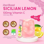 TEAZEN Sicily Pink Lemon Kombucha Powder, Hydration Drink Mix, Sugar Free, Live Probiotics & Prebiotics, On-the-Go 10 Packets, 1.76oz
