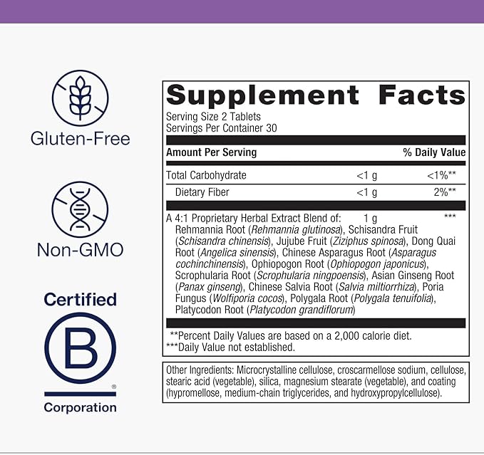 Metagenics Serenagen Supplement - Herbal Stress Management with Asian Ginseng & Chinese Herbs - Supports Calm, Focus, Energy & Sleep* - Non-GMO, Gluten-Free, Vegetarian - 60 Tablets