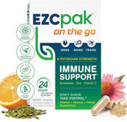 EZC Pak On The Go Immune System Booster with Echinacea, Vitamin C, Zinc, Immune Support Supplement, Immunity Vitamins for Adults, Travel-Friendly Packaging, Vegetarian, Gluten-Free
