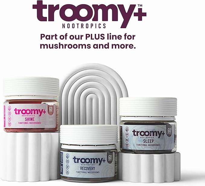 Troomy Sleep Gummies for Adults and Kids, Great Tasting Black Raspberry, Red Reishi Mushroom, Easy Restful Natural Sleep Aid, 60 Count