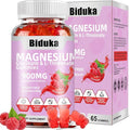 900mg Magnesium Glycinate Gummies, 65 Count, Sugar Free Magnesium Complex with L-Threonate, Potassium, Vitamin D, B6, CoQ10 Supplement for Relaxation, Raspberry Flavor