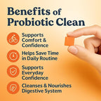 Clean Prebiotic Fiber Gummies for Men - Peach Flavor, Pre+Probiotic Fiber Gummies, Gut Balance, Digestive Support & Daily Clean Confidence, Cleaning Support Gummy 60Gummies