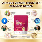 VivoNu Vitamin B Complex Gummies, 6000 mcg Methylated Vitamin B12, with B6 B1, B2, B3, B5, B7, Methylfolate, Vitamins A C D E, Vegan, Non GMO, Methylated B Complex Vitamin (4 Bag)