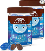 Good Day Chocolate Melatonin for Adults [ 2 Pack ] - Fair Trade Non-GMO Chocolate with Chamomile and Melatonin 1 mg - Adult Melatonin, Adult Natural Sleep Aid Supplement
