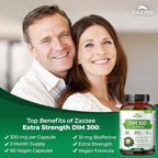 Zazzee DIM 300 mg Per Capsule, 60 Count, Plus 10 mg BioPerine, Estrogen Balance, Hormonal Acne, Menopause Support, Hormonal Balance, Diindolylmethane, Vegan, All-Natural, Non-GMO, Made in The USA