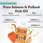 Natural Dog Company Wild Alaskan Salmon Oil Formula with Omega 3, Fish Oil for Dogs Supplement, Skin & Coat Dog Oil, Itchy Relief, Immune Support for Joints & Heart, Liquid Food Topper, 8 oz.