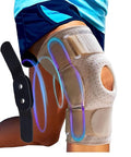 Sparthos Knee Brace - Relieves ACL, MCL, Meniscus Tear, Arthritis, Tendonitis Pain - Open Patellar Design with Dual Hinged - Support Compression for Running, Working Out, For Men and Women (Beige-M)