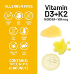 NatureWise Vitamin D3 5000IU + K2 (MK7) 100mcg with Organic Extra Virgin Coconut Oil - Supports Calcium Absorption, Bone & Immune Health - Non-GMO, Soy & Gluten-Free - 30 Softgels[30-Day Supply]