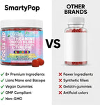 Clean Nutra Kids Focus Gummies with L-Theanine, Ginkgo Biloba, Omega-3 Fish Oil, L-Tyrosine, Vitamin B6, B12 – 60 Count, Clean Label, Non-GMO, Vegan-Friendly SmartyPop Formula for Kids Support