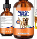 Liquid Collagen for Dogs, Dog Joint Supplements, Skin and Coat Supplement, Dry and Itchy Skin Relief, Support Digestive Health, Dog Collagen Drops with Biotin, MSM, Ginger, Bacon Flavor