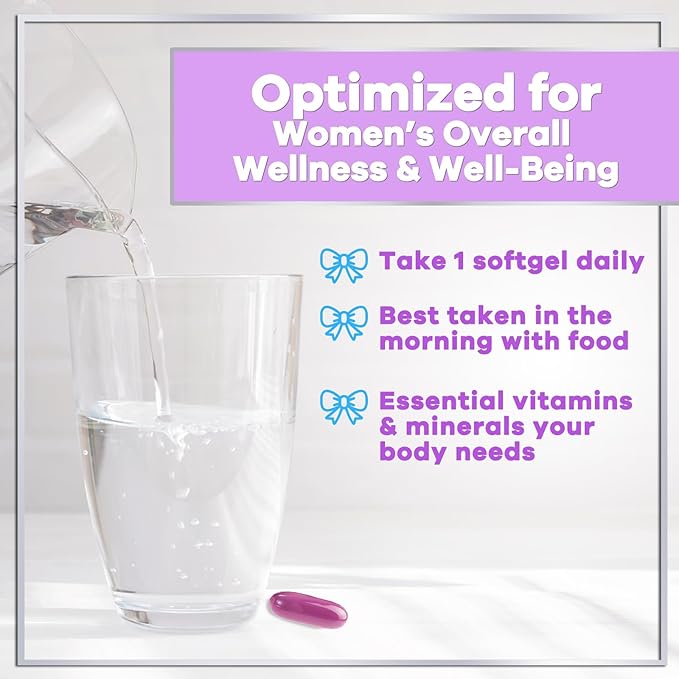 Multivitamin For Women - Complete Daily Woman's Multivitamins with Biotin, Calcium, Folic Acid, Iron, Zinc, Vitamin A, C, D, E & B Vitamins, Women's Hair Skin and Nails Supplements - 120 Softgels
