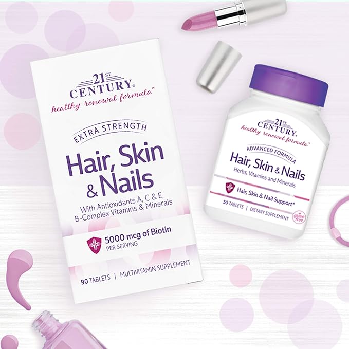 21st Century Hair, Skin and Nails Extra Strength Tablets, 90 Count (27847)