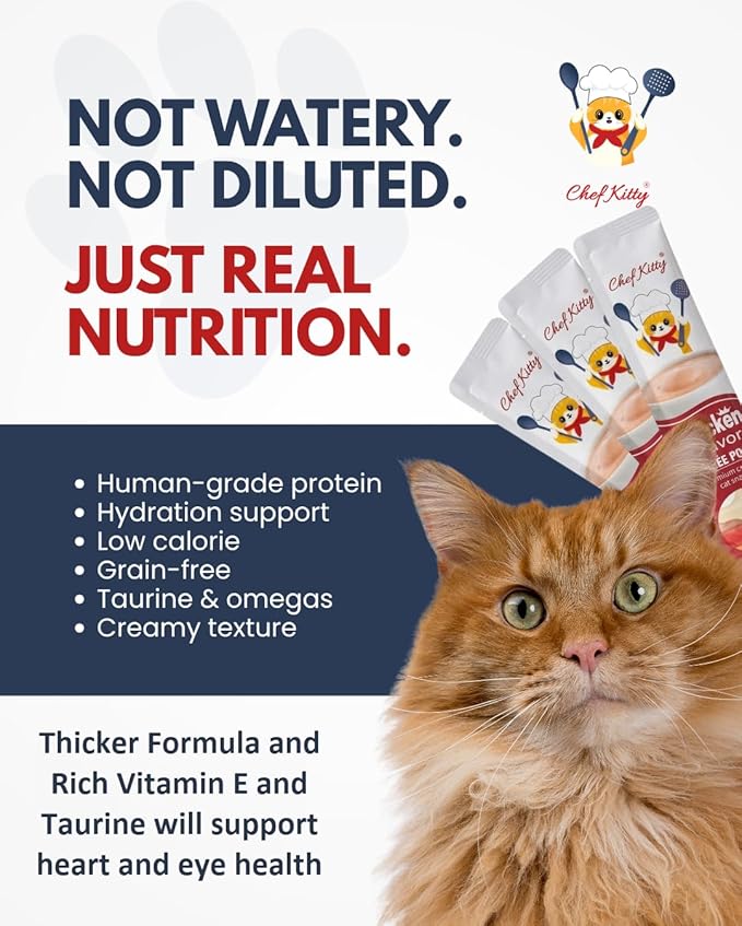 Cat Treats Lickable | Grain-Free Cat Food Toppers, High Protein | Creamy Puree Squeeze Ups with Vitamin E & Taurine, Digestible Formula | 0.5 oz. Each Tube, Chicken Mix Variety | 20 Tubes