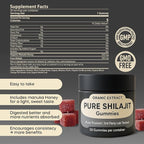 Shilajit Gummies–Himalayan Source 9000mg, Energy & Immune Support for Men & Women, Fulvic Acid + 85 Trace Minerals, Manuka Honey Flavor, Organic, Non-GMO, 30 Vegan Gummies