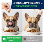 StrellaLab Omega 3 for Dogs - (180Ct) Fish Oil Treats - Allergy & Itch Relief Skin & Coat Supplement - Dry Itchy Skin, Anti Shedding & Hot Spots Treatment - Pet Salmon Oil Chews - Chicken Flavor