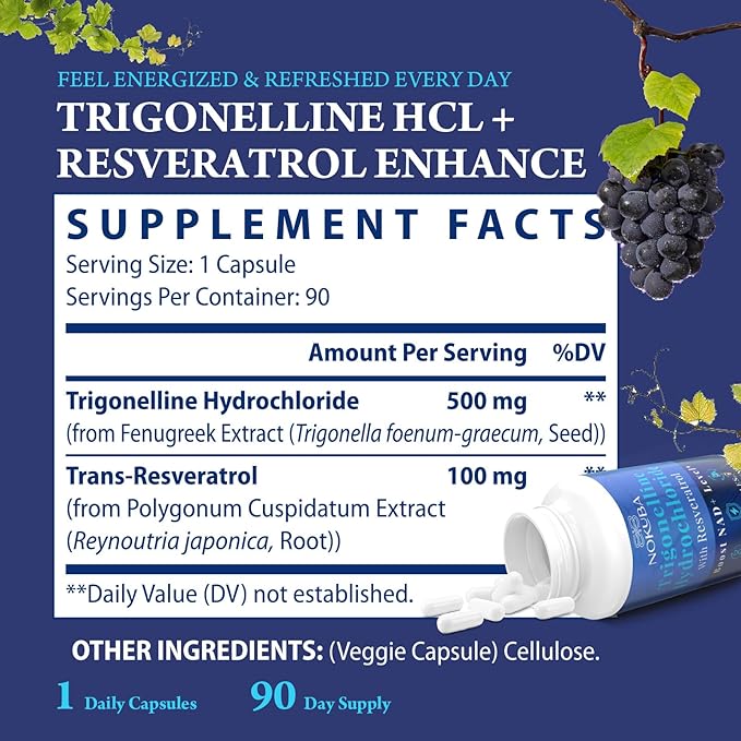 NMNH Strengthen Alternative with Trigonelline HCL 500mg & Resveratrol 100mg | NAD Supplement for Women & Men | Plant Extraction NAD+ Precursors for Energy Boost & Healthy Aging | 180 Capsules