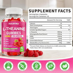 L-Theanine Gummies 400mg, L-Theanine Supplement for Kids & Adults with Ashwagandha, GABA, 5HTP for Calm, Zzz & Relaxation Support, Raspberry Flavor, 60 Counts