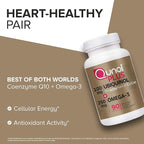 Qunol Plus Ubiquinol CoQ10 100mg with Omega 3 Fish Oil 250mg,Extra Strength Antioxidant Supplement,90 Count (Pack of 2)