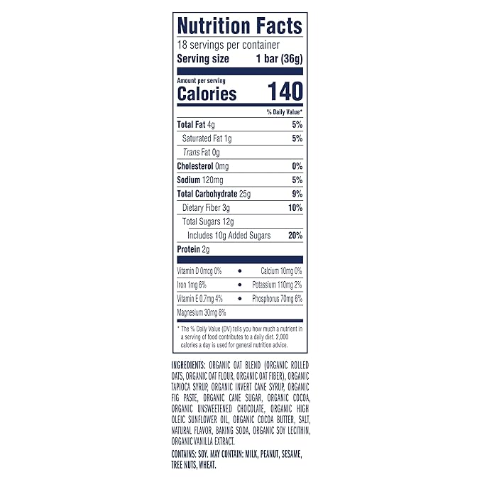 Zbar - Chocolate Brownie - Soft-Baked Energy Snack Bars - Non-GMO - 11g Whole Grains - USDA Organic Granola Bars (18 Pack)