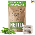 Nettle Tea Organic (100 Tea Bags) - Stinging Nettle Leaf TeaBags (Urtica Dioica) - Te de Ortiga Verde Organica - Support Digestion, Fluid Balance, Kidney, Skin, Hair