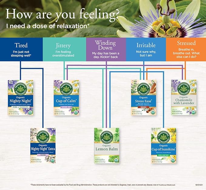Traditional Medicinals Organic Nighty Night Tea, 16 Tea Bags