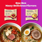 Healspot High Protein Instant Ramen Variety Pack, 6 Pack Non Fried Ramen Broth, 32g Plant Based Protein, Low Fat, Low Carb, Non GMO, Keto Friendly & Plant Based (Smoky-Beef,Classic-Pork)