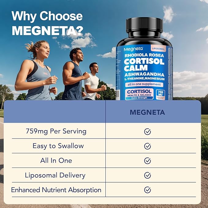 16-in-1 Cortisol Balance & Sleep Support for Women & Men – Natural Calm Formula with Magnesium, Ashwagandha & L-Theanine – Supports Restful Sleep, Relaxation, Focus & Healthy Cortisol Levels