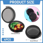 WLLHYF 4 Pcs Mini Pill Organizer Small Pill Box Cute Portable Pill Case for Pocket Purse Travel Storage Containers Earplug Case Medicine Dispenser Vitamin Holder(4 Black)