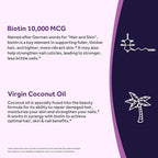 Doctor's Recipes Biotin 10,000 mcg, Hair Growth, Healthy Skin & Nails, Energy Metabolism, Vegetarian-Friendly Biotin, with Coconut Oil, Non-GMO, 4 Month Supply, 120 Vegetarian Softgels