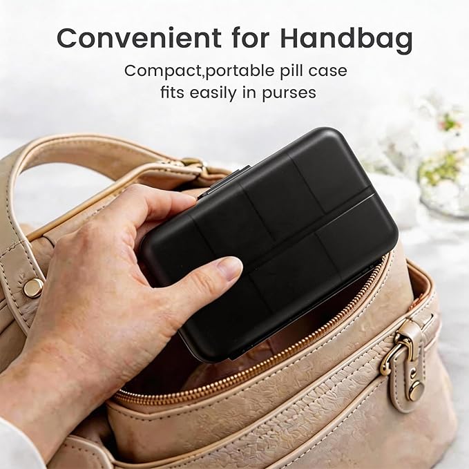[Upgrade Version] Foldable Weekly Pill Organizer 2 Times A Day, Large 7 Day Medicine Pill Organizers w/Permanent Etched Labels, Weekly AM PM Pills Box Case Travel for Vitamin Supplements, Fish Oil